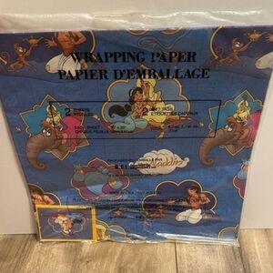 X2 - Vintage - 90s Disney Aladdin Gift Wrap/Wrapping Paper Set - Cleo Brand!